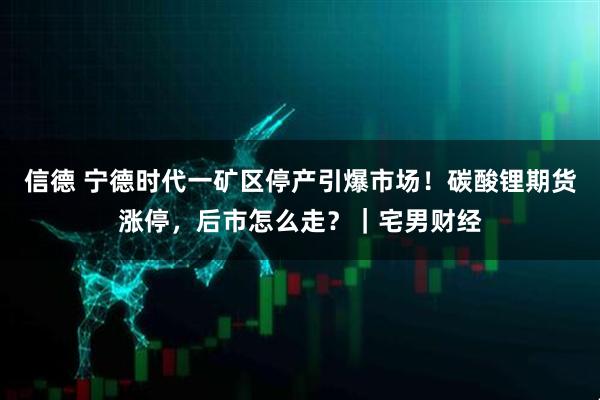 信德 宁德时代一矿区停产引爆市场！碳酸锂期货涨停，后市怎么走？｜宅男财经